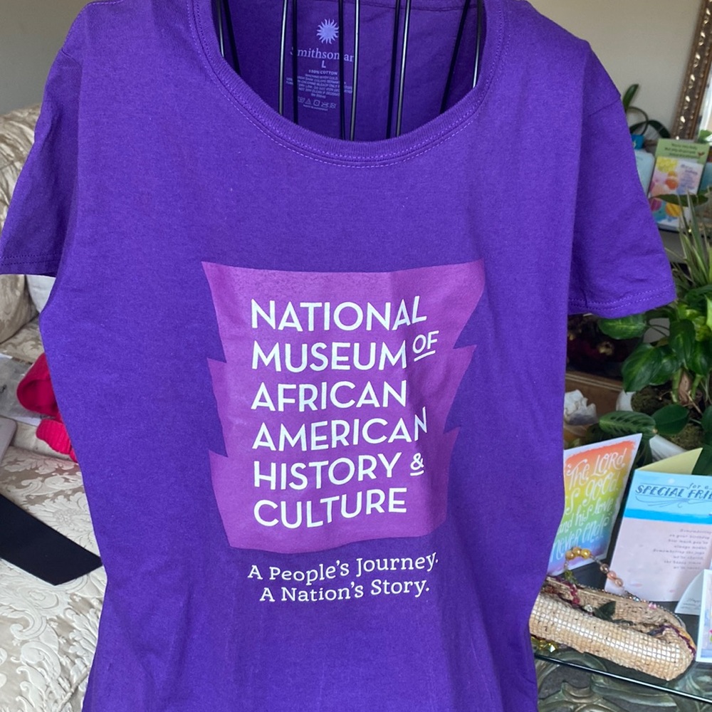 Purple short sleeve NMAAHC T-shirt